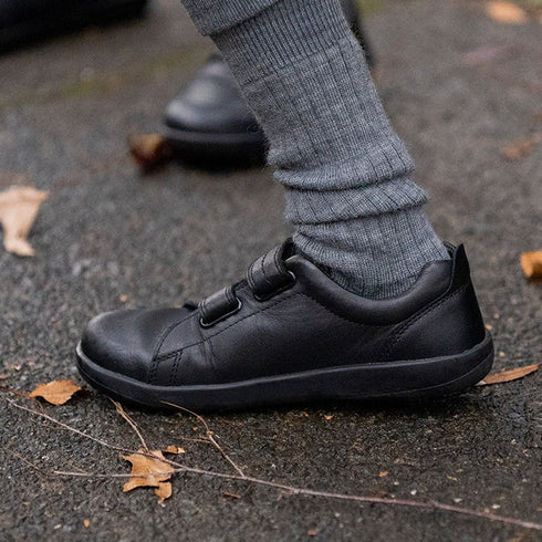Bobux Kid+ Black School Leather Shoe Venture  Trainer